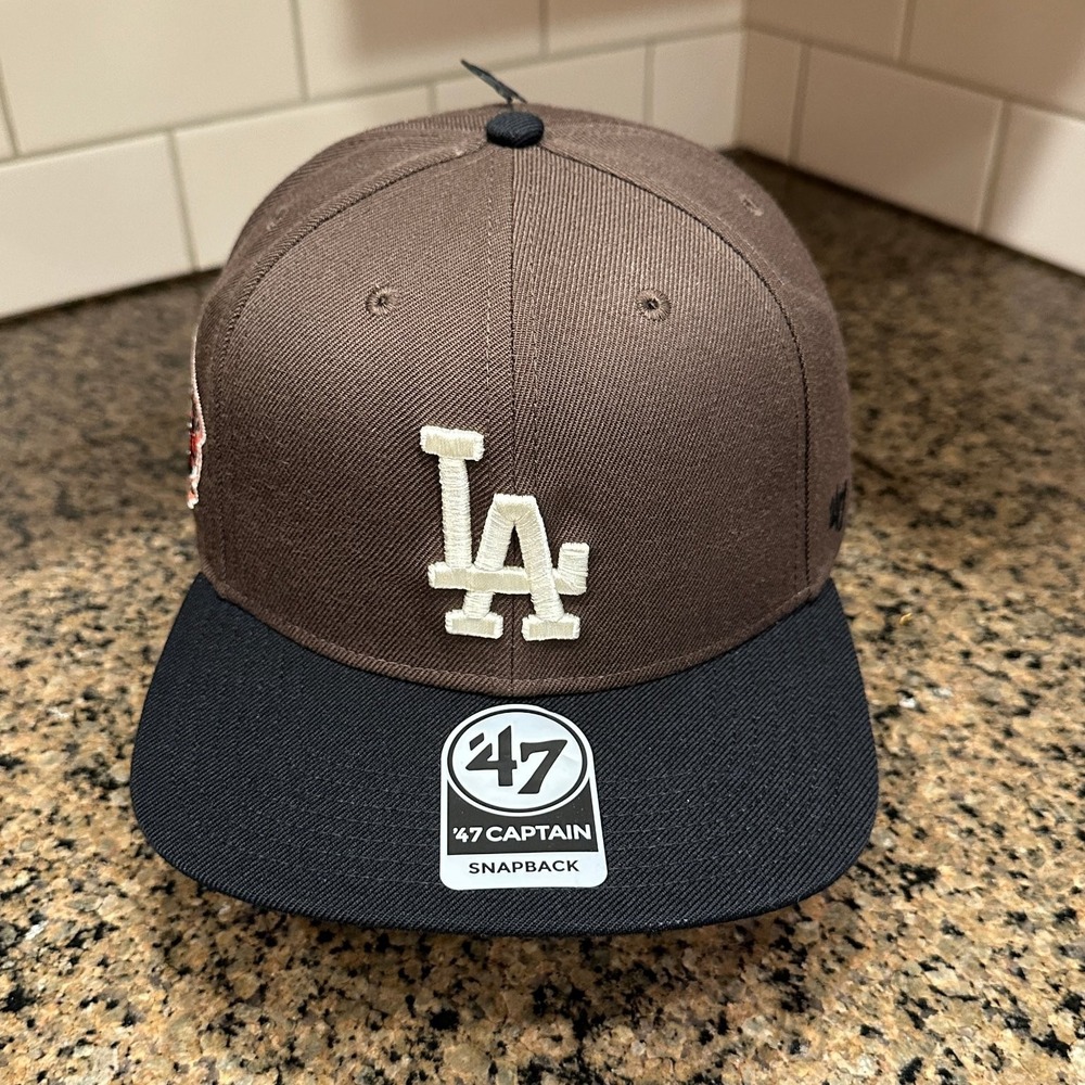 Dodgers '47 Captain Snapback Hat Men's OSFA Brown Black 1955‎ World Series New
